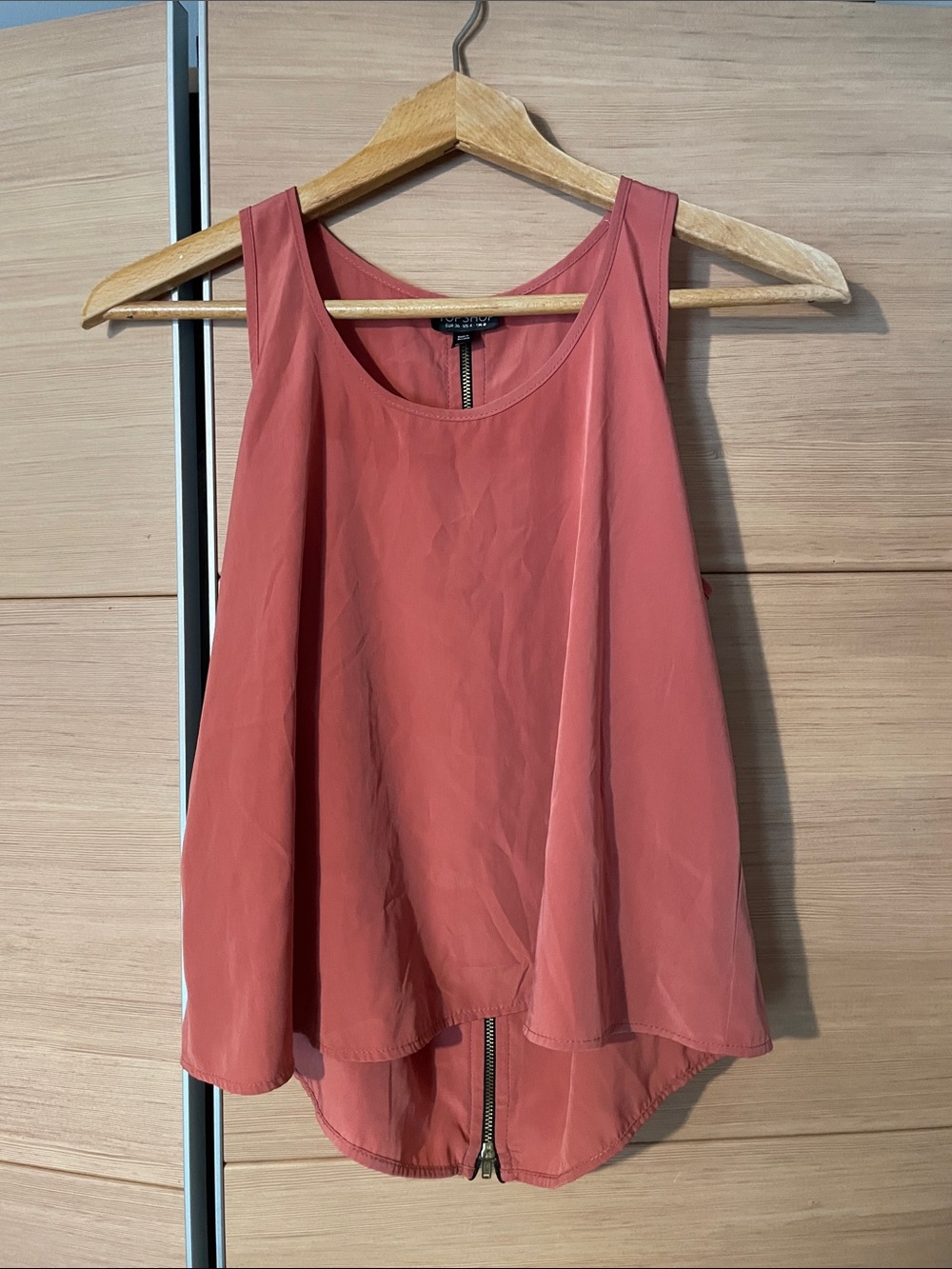 Topshop Burnt Orange Swing Tank with Back Zip
